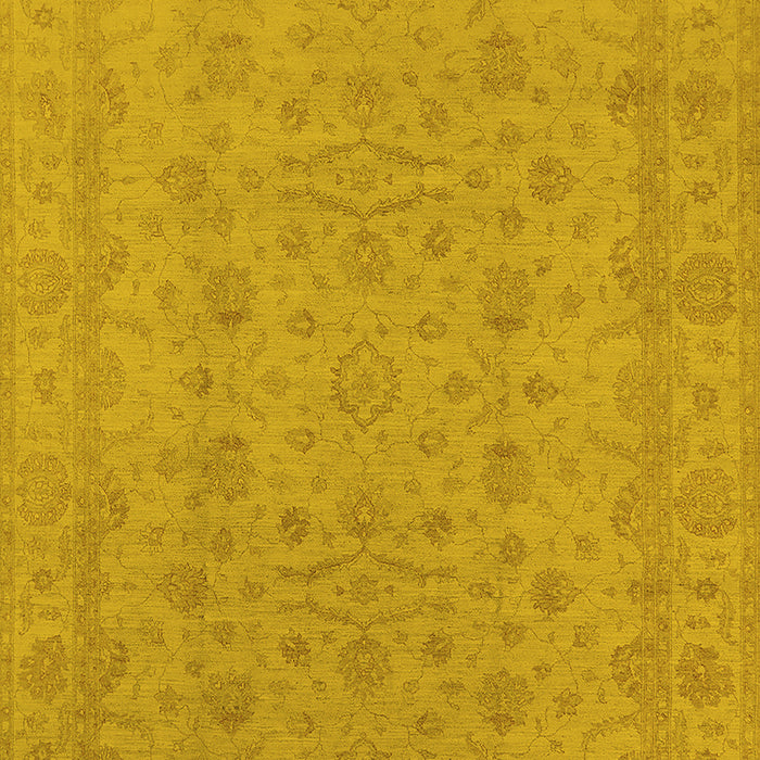 Machine Washable Oriental Yellow Traditional Rug, wshurb785yw