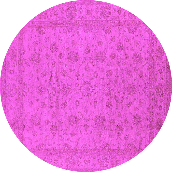 Round Oriental Pink Traditional Rug, urb785pnk