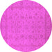 Round Oriental Pink Traditional Rug, urb785pnk