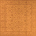 Square Oriental Orange Traditional Rug, urb785org