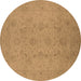 Round Oriental Brown Traditional Rug, urb786brn