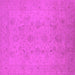 Square Machine Washable Oriental Pink Traditional Rug, wshurb786pnk