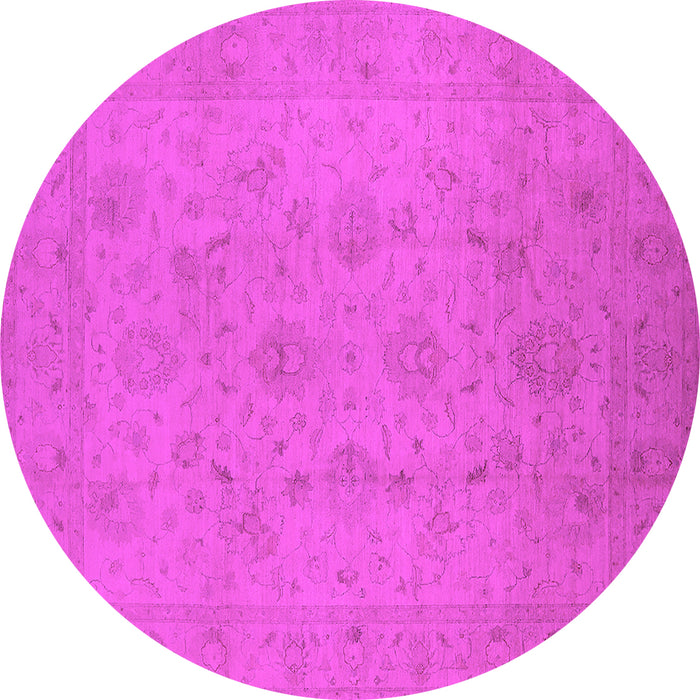 Round Oriental Pink Traditional Rug, urb786pnk