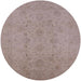 Round Mid-Century Modern Rose Purple Oriental Rug, urb786