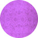 Round Oriental Purple Traditional Rug, urb786pur