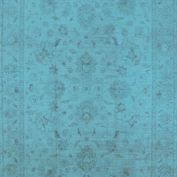 Machine Washable Oriental Light Blue Traditional Rug, wshurb786lblu