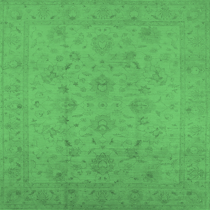 Square Oriental Emerald Green Traditional Rug, urb786emgrn