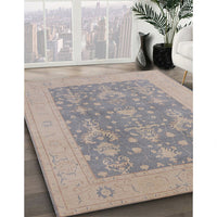 Mid-Century Modern Gunmetal Gray Oriental Rug, urb787