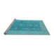 Sideview of Machine Washable Oriental Light Blue Traditional Rug, wshurb787lblu