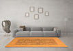 Machine Washable Oriental Orange Traditional Area Rugs in a Living Room, wshurb787org