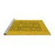 Sideview of Machine Washable Oriental Yellow Traditional Rug, wshurb787yw