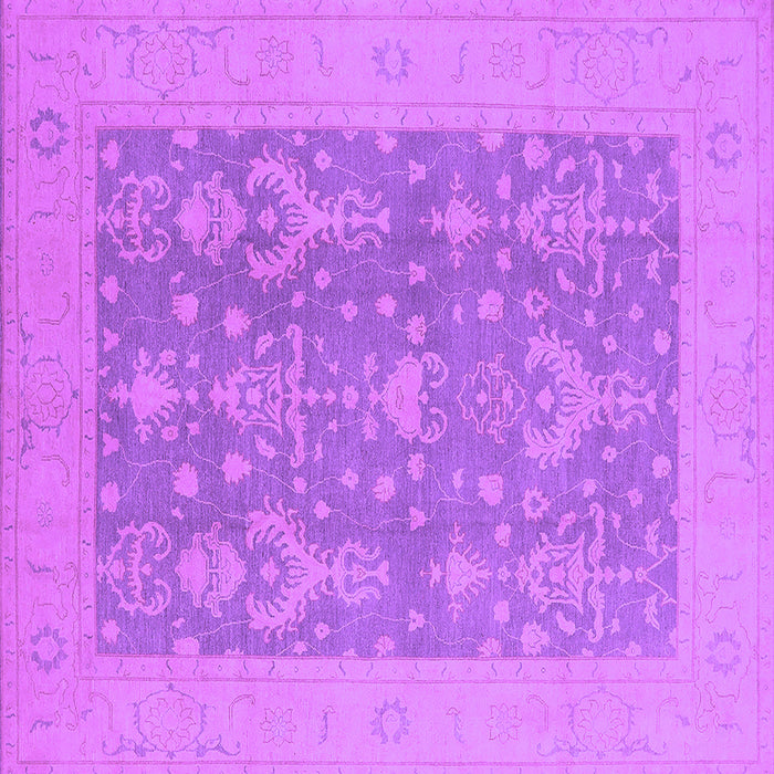 Square Machine Washable Oriental Purple Traditional Area Rugs, wshurb787pur