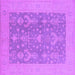 Square Machine Washable Oriental Purple Traditional Area Rugs, wshurb787pur