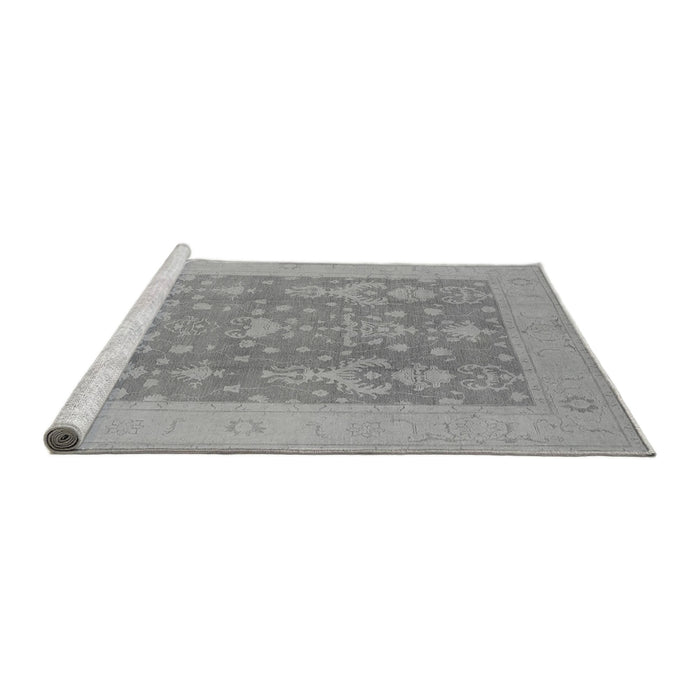 Sideview of Machine Washable Oriental Gray Traditional Rug, wshurb787gry