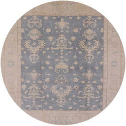 Round Machine Washable Industrial Modern Gunmetal Gray Rug, wshurb787