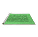 Sideview of Machine Washable Oriental Emerald Green Traditional Area Rugs, wshurb787emgrn