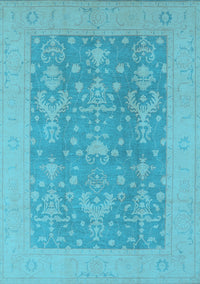 Oriental Light Blue Traditional Rug, urb787lblu