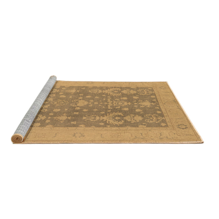 Sideview of Machine Washable Oriental Brown Traditional Rug, wshurb787brn
