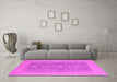 Machine Washable Oriental Pink Traditional Rug in a Living Room, wshurb787pnk