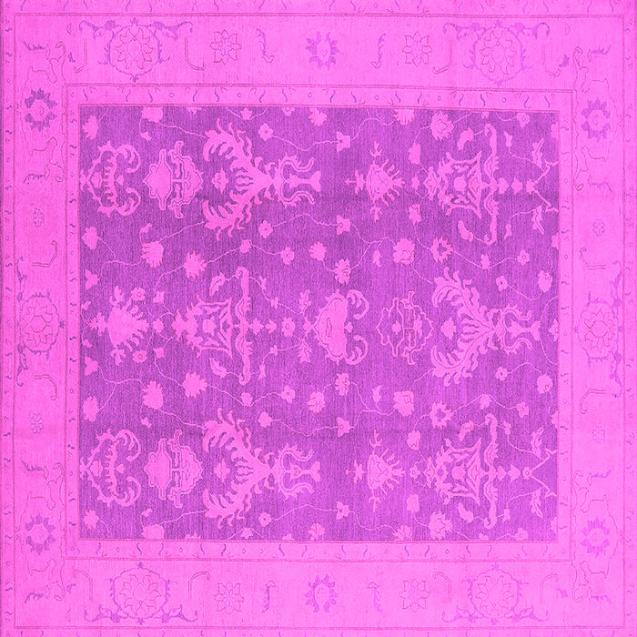 Square Machine Washable Oriental Pink Traditional Rug, wshurb787pnk