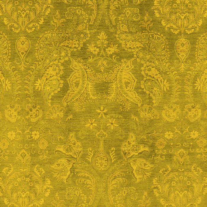 Machine Washable Oriental Yellow Industrial Rug, wshurb788yw