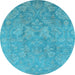 Round Oriental Light Blue Industrial Rug, urb788lblu