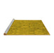 Sideview of Machine Washable Oriental Yellow Industrial Rug, wshurb788yw