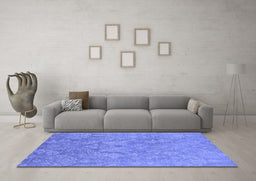 Machine Washable Oriental Blue Industrial Rug in a Living Room, wshurb788blu
