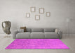 Machine Washable Oriental Pink Industrial Rug in a Living Room, wshurb788pnk