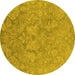 Round Oriental Yellow Industrial Rug, urb788yw