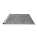 Sideview of Machine Washable Oriental Gray Industrial Rug, wshurb788gry