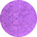 Round Oriental Purple Industrial Rug, urb788pur