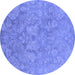 Round Oriental Blue Industrial Rug, urb788blu