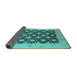 Sideview of Oriental Turquoise Traditional Rug, urb789turq