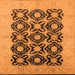 Square Oriental Orange Traditional Rug, urb789org