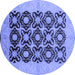 Round Oriental Blue Traditional Rug, urb789blu