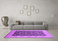 Machine Washable Oriental Purple Traditional Rug, wshurb789pur