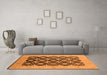 Machine Washable Oriental Orange Traditional Area Rugs in a Living Room, wshurb789org