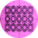 Round Oriental Pink Traditional Rug, urb789pnk