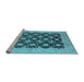 Sideview of Machine Washable Oriental Light Blue Traditional Rug, wshurb789lblu