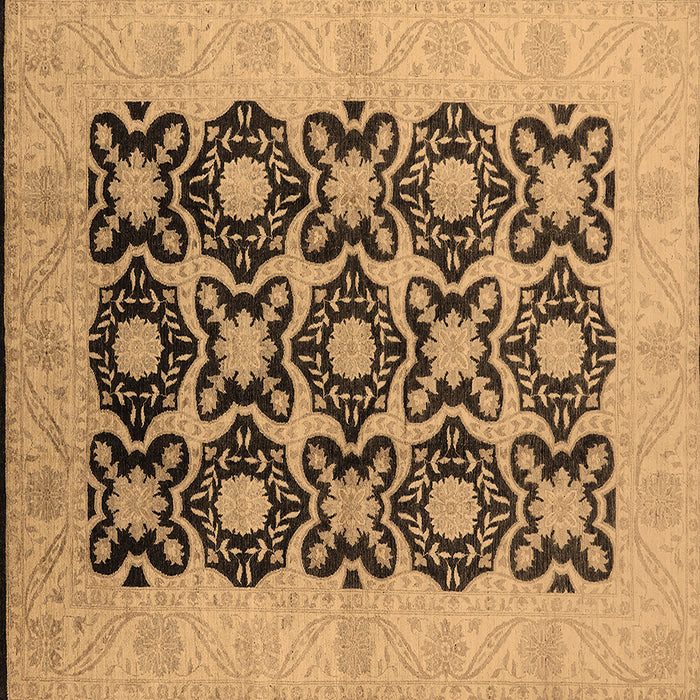 Square Oriental Brown Traditional Rug, urb789brn