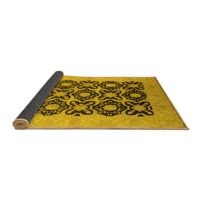 Sideview of Oriental Yellow Traditional Rug, urb789yw