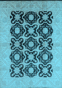 Oriental Light Blue Traditional Rug, urb789lblu