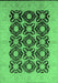 Machine Washable Oriental Emerald Green Traditional Area Rugs, wshurb789emgrn