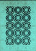 Machine Washable Oriental Turquoise Traditional Area Rugs, wshurb789turq