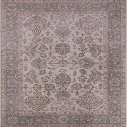 Square Machine Washable Industrial Modern Khaki Rose Pink Rug, wshurb790