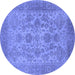 Round Oriental Blue Industrial Rug, urb790blu