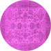 Round Oriental Pink Industrial Rug, urb790pnk