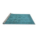 Sideview of Machine Washable Oriental Light Blue Industrial Rug, wshurb790lblu