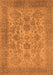 Machine Washable Oriental Orange Industrial Area Rugs, wshurb790org